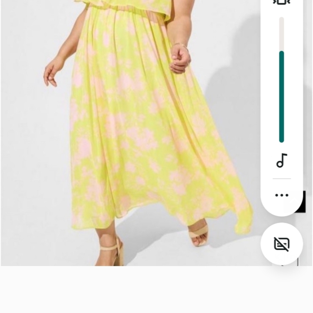 Torrid Lemon and Blush Floral Maxi Dress